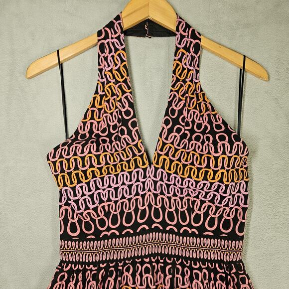 Trina Turk Halter Dress Womens Size 2 Campania Loop Y2K Retro Party Wedding - Picture 2 of 13